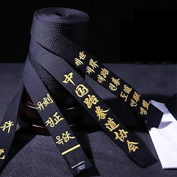 Ceinture Noire Personnalisée WXMYOZR – Broderie Or/argent/rouge, Coton Feutré, Pour Karaté Taekwondo Judo, Largeur 5 Cm