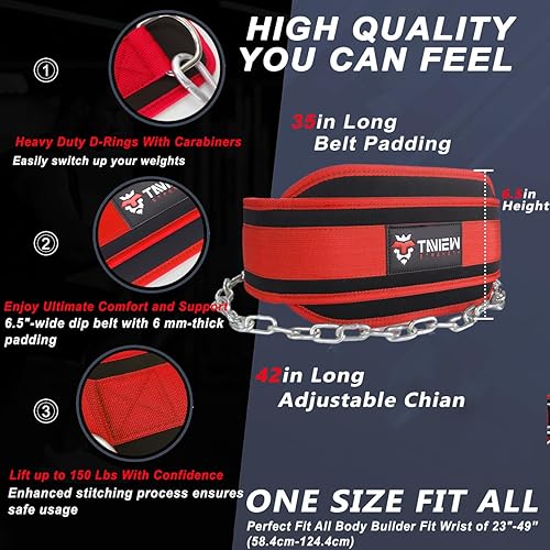 Miniatura 3 de Cinturón de inmersión resistente con cadena, cinturón de dominadas con peso para entrenamiento