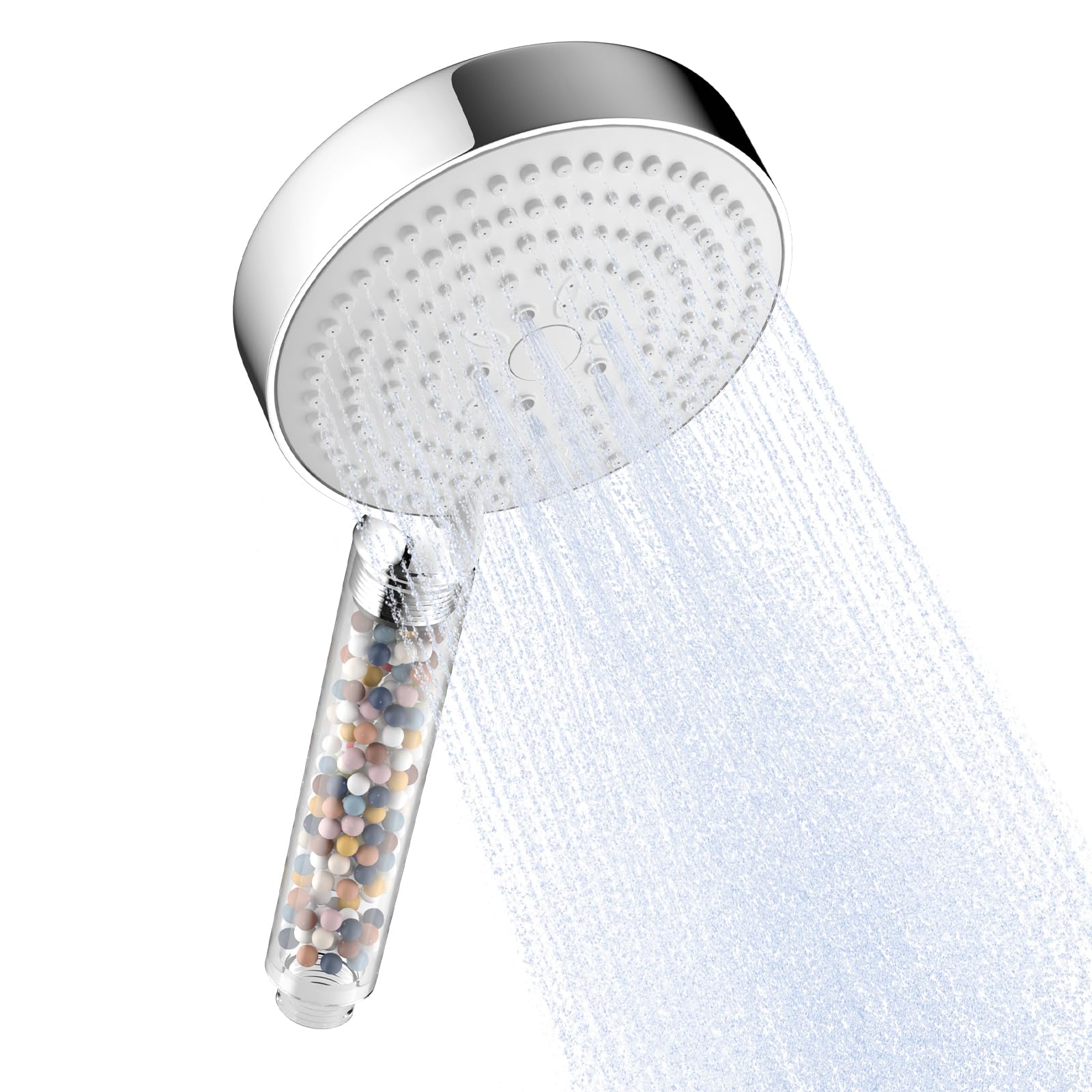 OFFO Shower Head, 6 Modes High Pressure Filtered Shower Head with 20 Stage Filter, Water Saving Handheld Showerhead for Low Pressure Remove Chlorine, White with Clear Handle