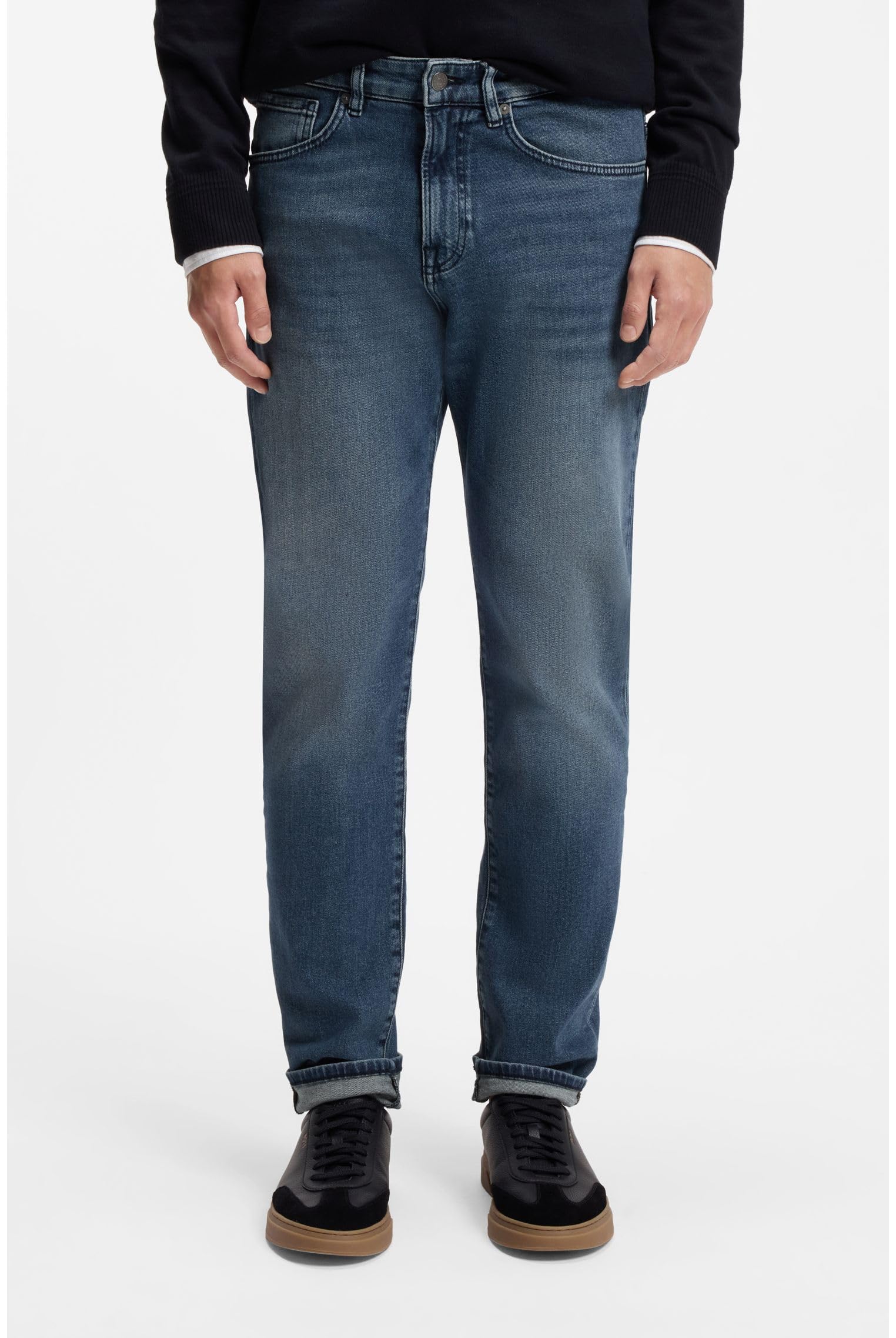 BOSS Herren Re.Maine BC-C Maine Regular-Fit Jeans aus bequemem Stretch-Denim in Stay-Black