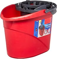 DqOasd Quick Wring 2.5 Gallon Mop Bucket with Wringer, Red - Efficient Floor Cleaning Solution