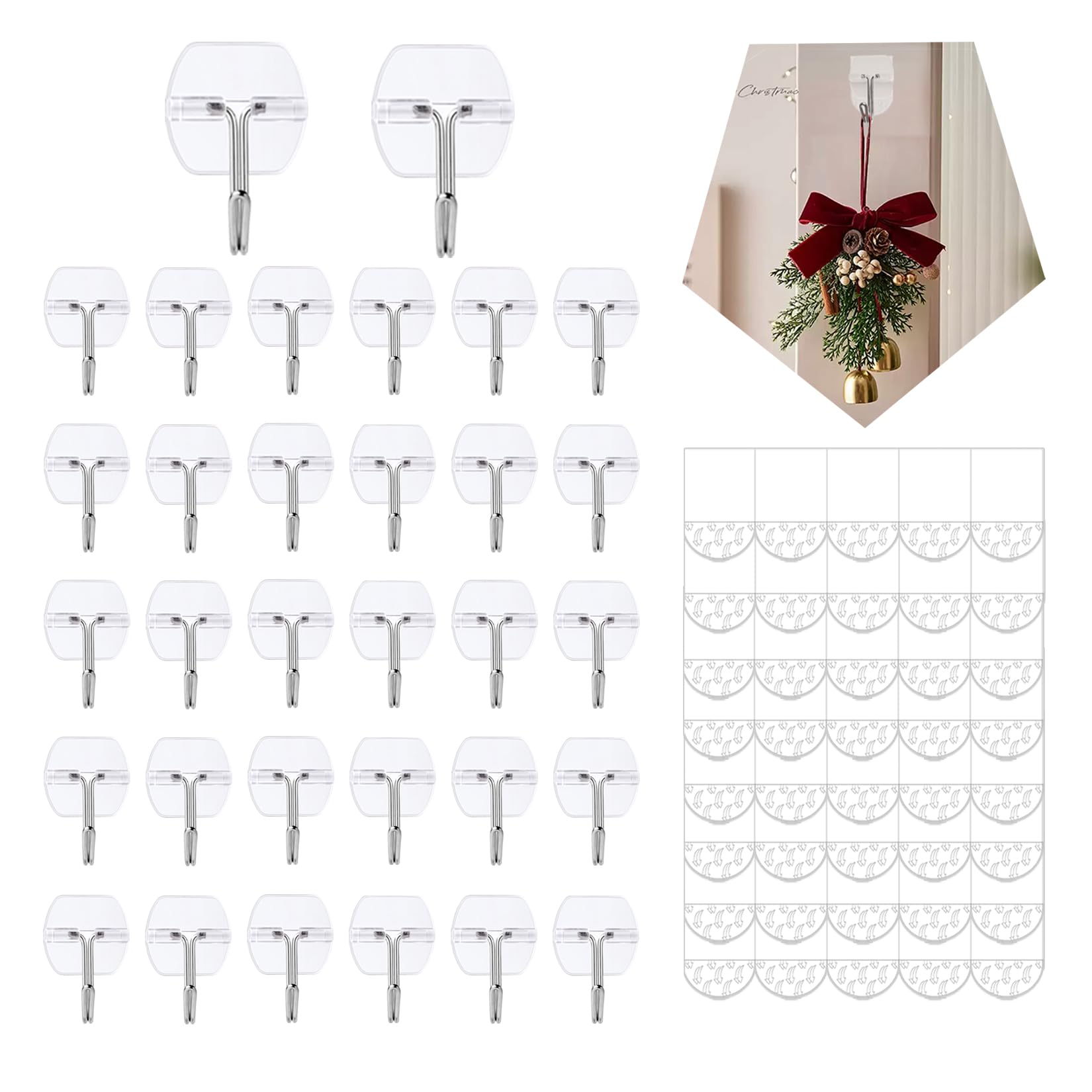 Transparent Wall Hooks - Damage-Free & Reusable -1