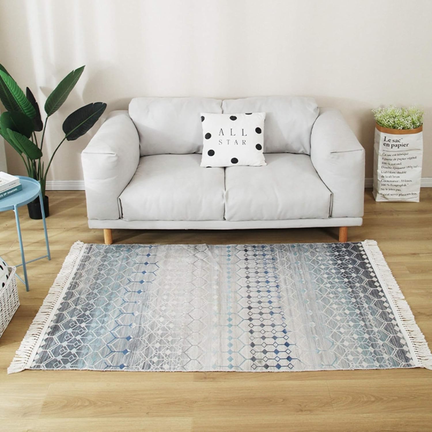 玄関マット バスマット 泥落としマット 手織り タッセル付き L ラグマット 軽量 低反発 洗える おしゃれ かわいい 長方形 丸洗い 玄関 廊下 洗面台 寝室 浴室 80 1 オールシーズン適用