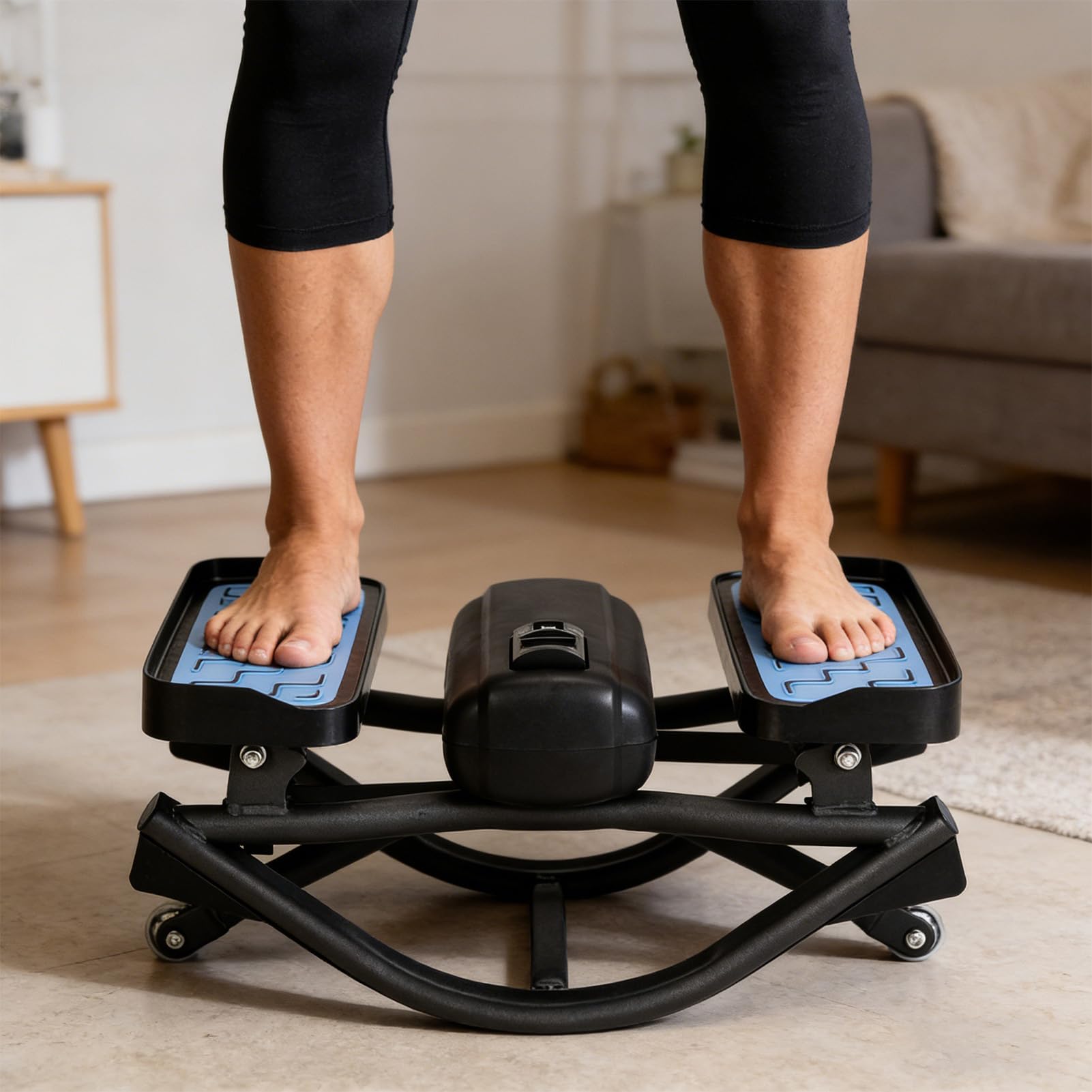 Rock Stepper Fitnessgerät, Muskeltraining, Beine, Bauchmuskeltraining | Fitness-Stepper mit seitlicher Wippe für Zuhause und Fitnessstudio, Arbeit der Beine, Bauchmuskeln