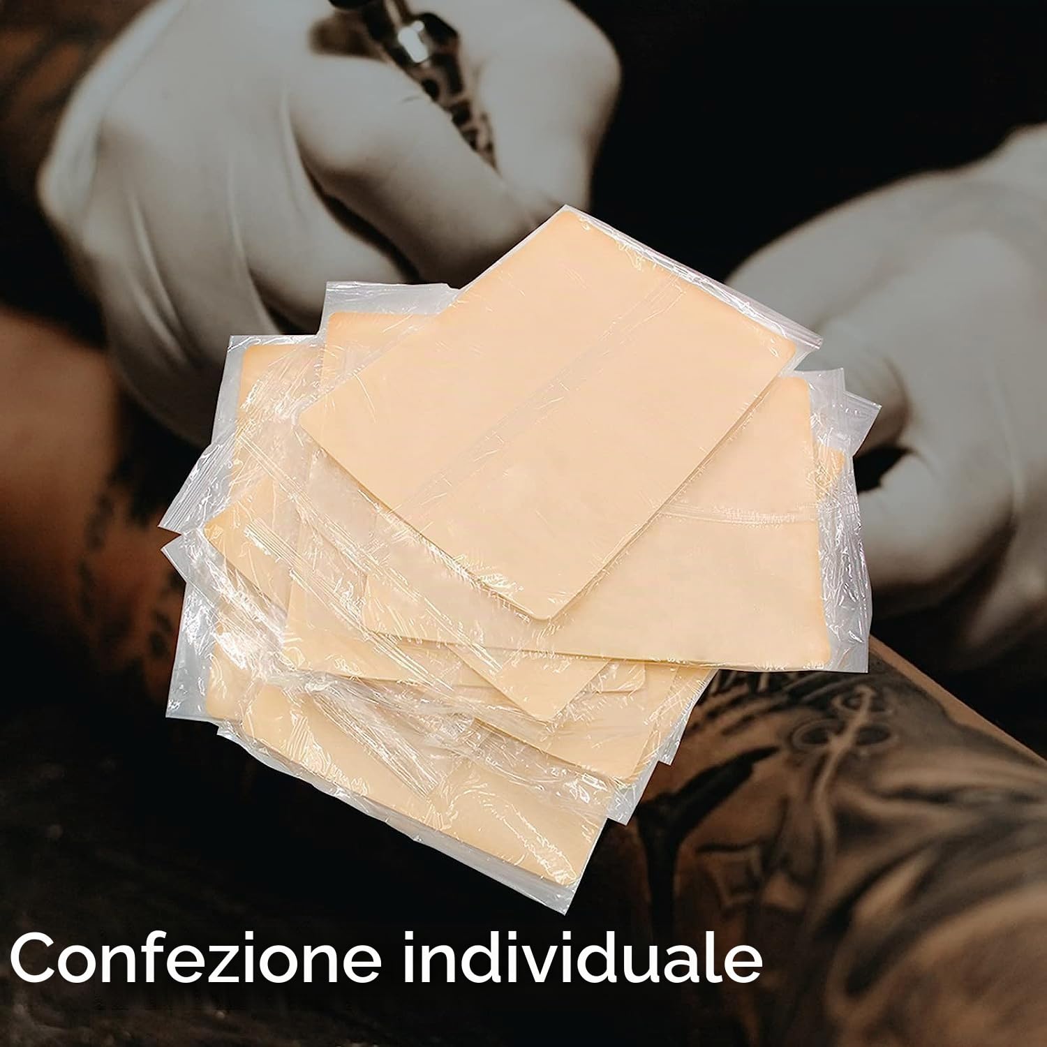Pelle Sintetica per Tatuaggi - TONBAO 30PZ Pratica Finta Pelle Doppia Faccia 19x14cm per Esercizio Tattoo