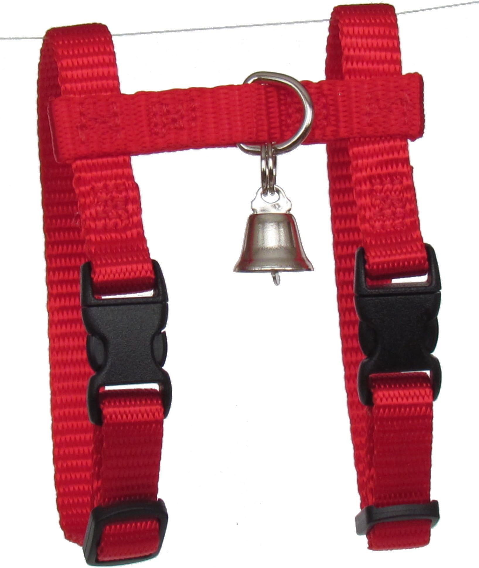 Sandia Pet Products 3/8" Regular Red Ferret Harness with Bell - Adjustable