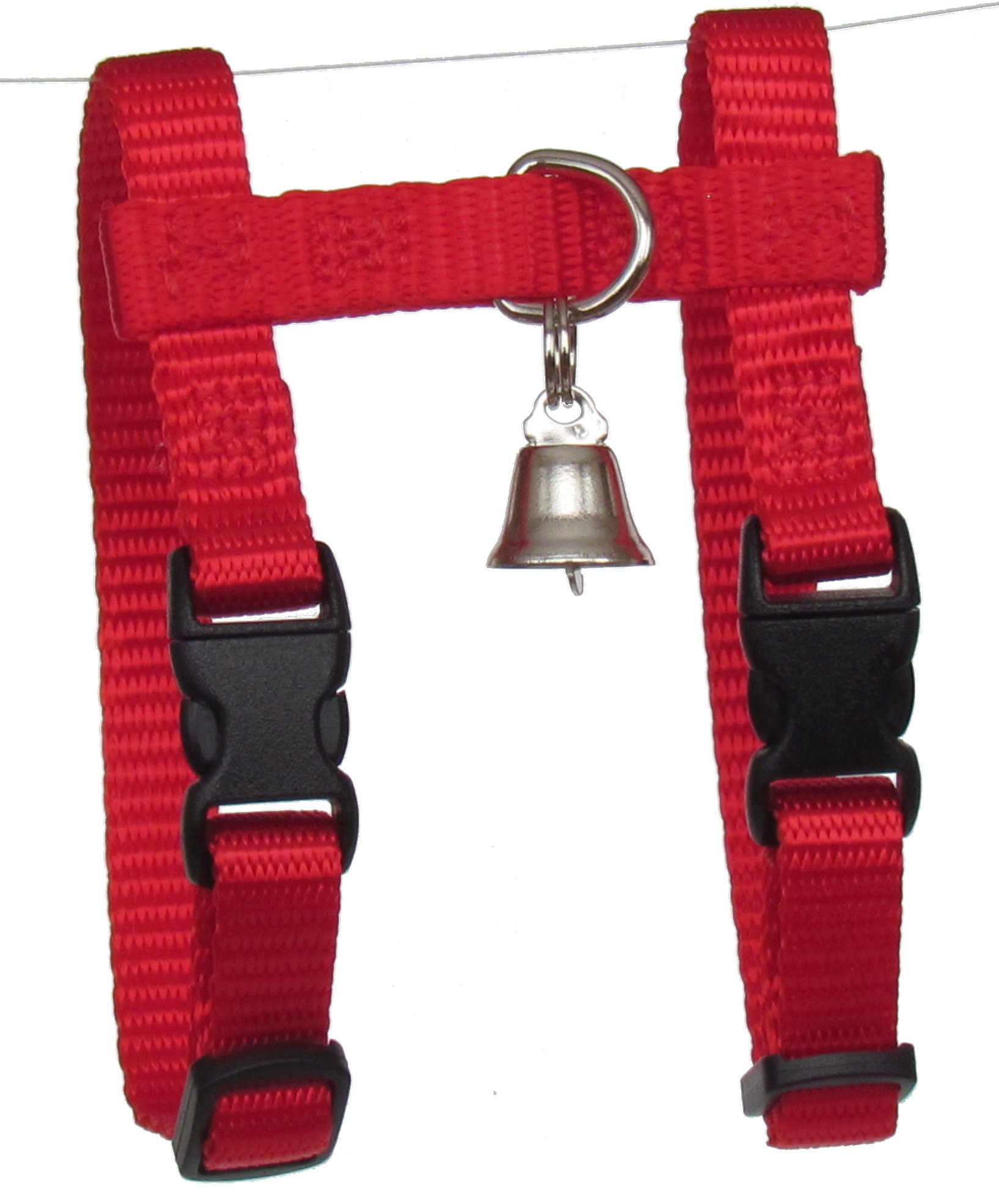 Sandia Pet Products 3/8" Regular Red Ferret Harness with Bell - Adjustable