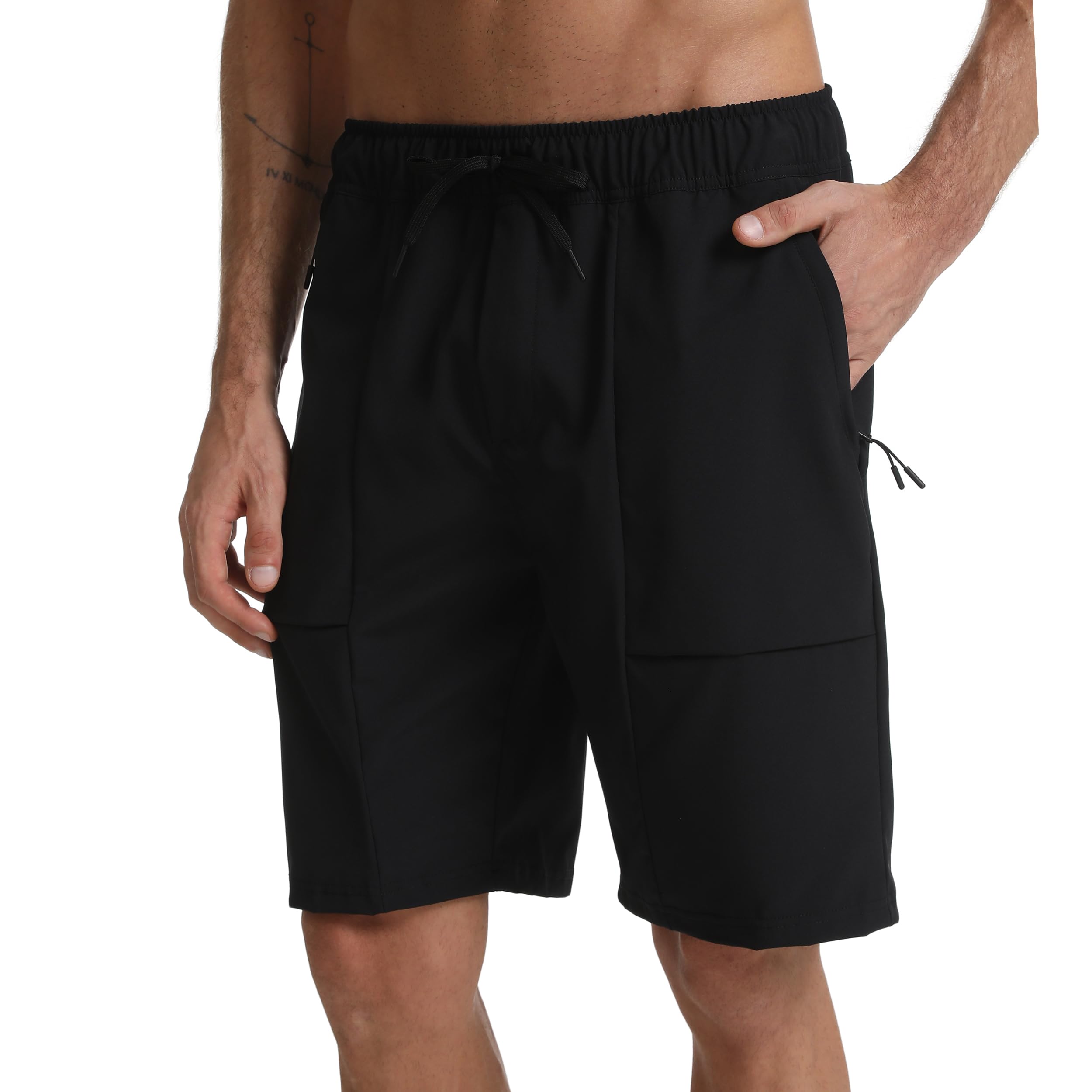 Mens Hiking Shorts with Zipper Pockets Quick-Dry Lightweight Gym Shorts for Camping Travel Sport and Outdoors