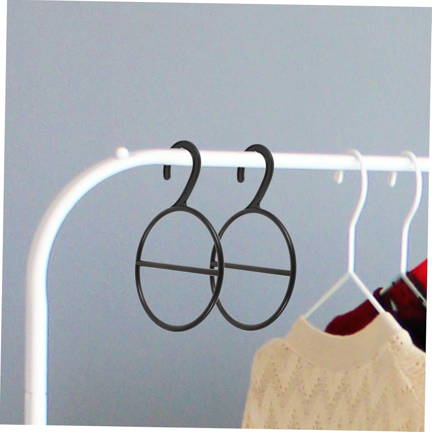 12pcs Multifunctional Scarf Hanger Organizer Hooks, Black Plastic