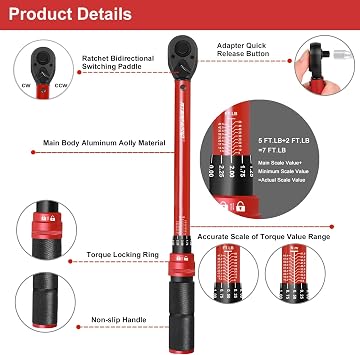 3/8-Inch Drive Click Torque Wrench with Digital Torque Screwdriver Set