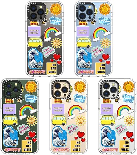 Miniatura 3 de MOSNOVO Funda compatible solo con iPhone 13 Pro Max de 6.7 pulgadas, diseño de buenas vibraciones, para niñas, mujeres y hombres, hecha de
