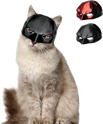 Aomig Cat Bat Mask, Bat Cat Cosplay Hat, Cat Batman Mask, Cat Bat Mask for Halloween, Halloween Black Catbat Mask for Cats, Cute Cat Dress Up Accessories for Cat Kitty Kitten