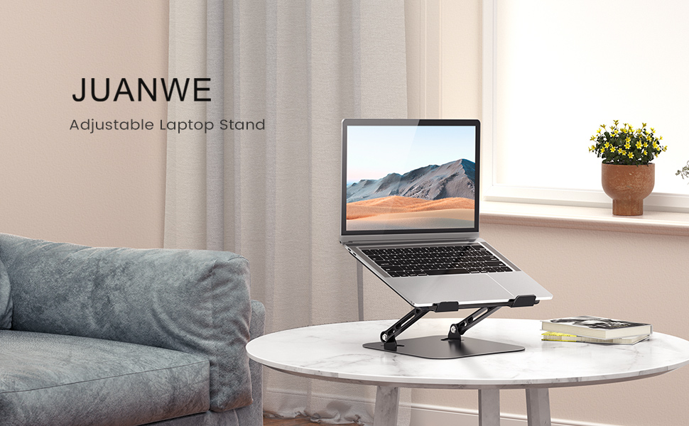 Support Ordinateur Portable Réglable En Aluminium - Double Articulation, Ventilé - Pour PC 11" à 16" - Ergonomique Bureau - 5