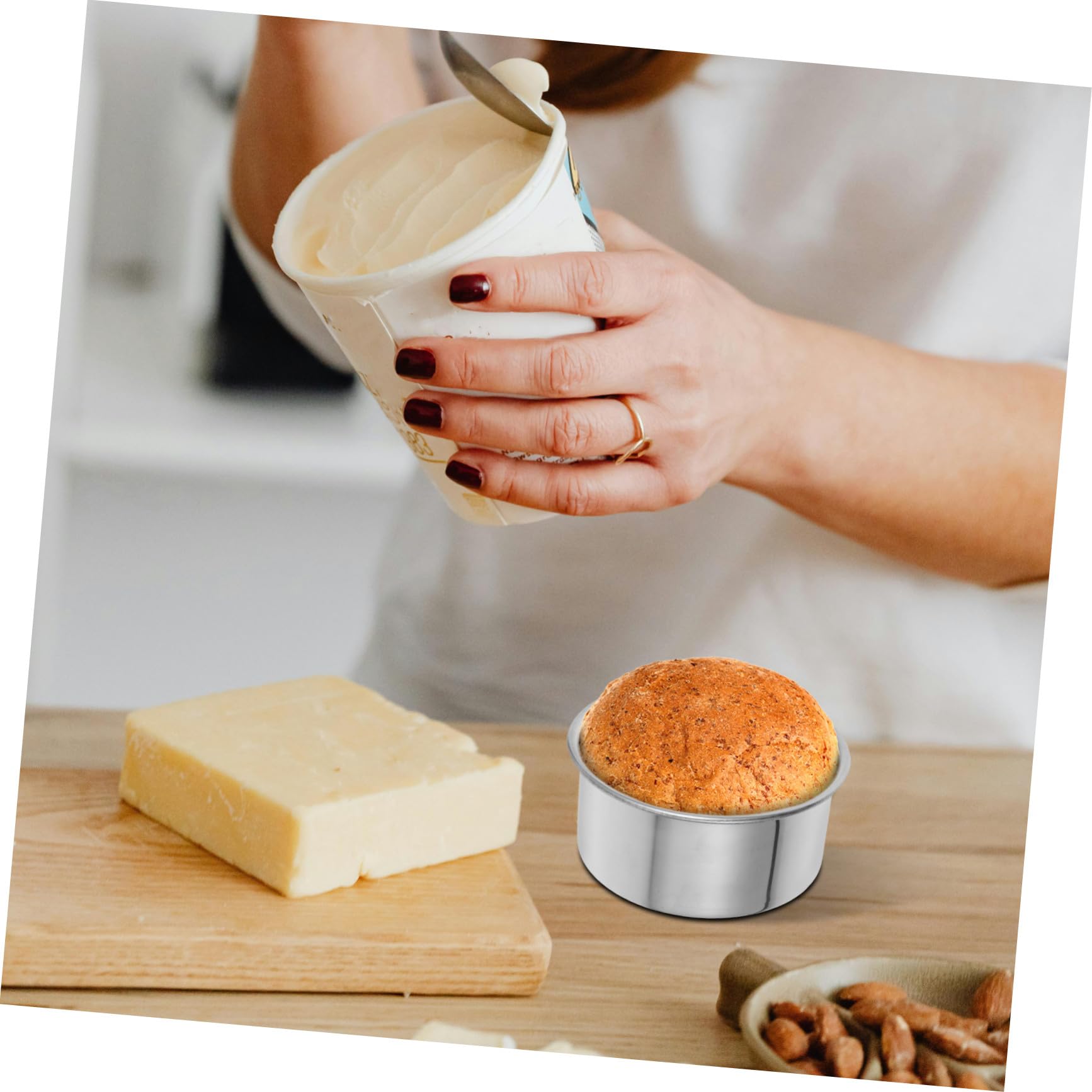 Mipcase 3 Moldes Desmontables Redondos Fáciles de Limpiar y Desmoldar de Acero Inoxidable para Tartas Ideales para Cocinas en Casa y Cafés