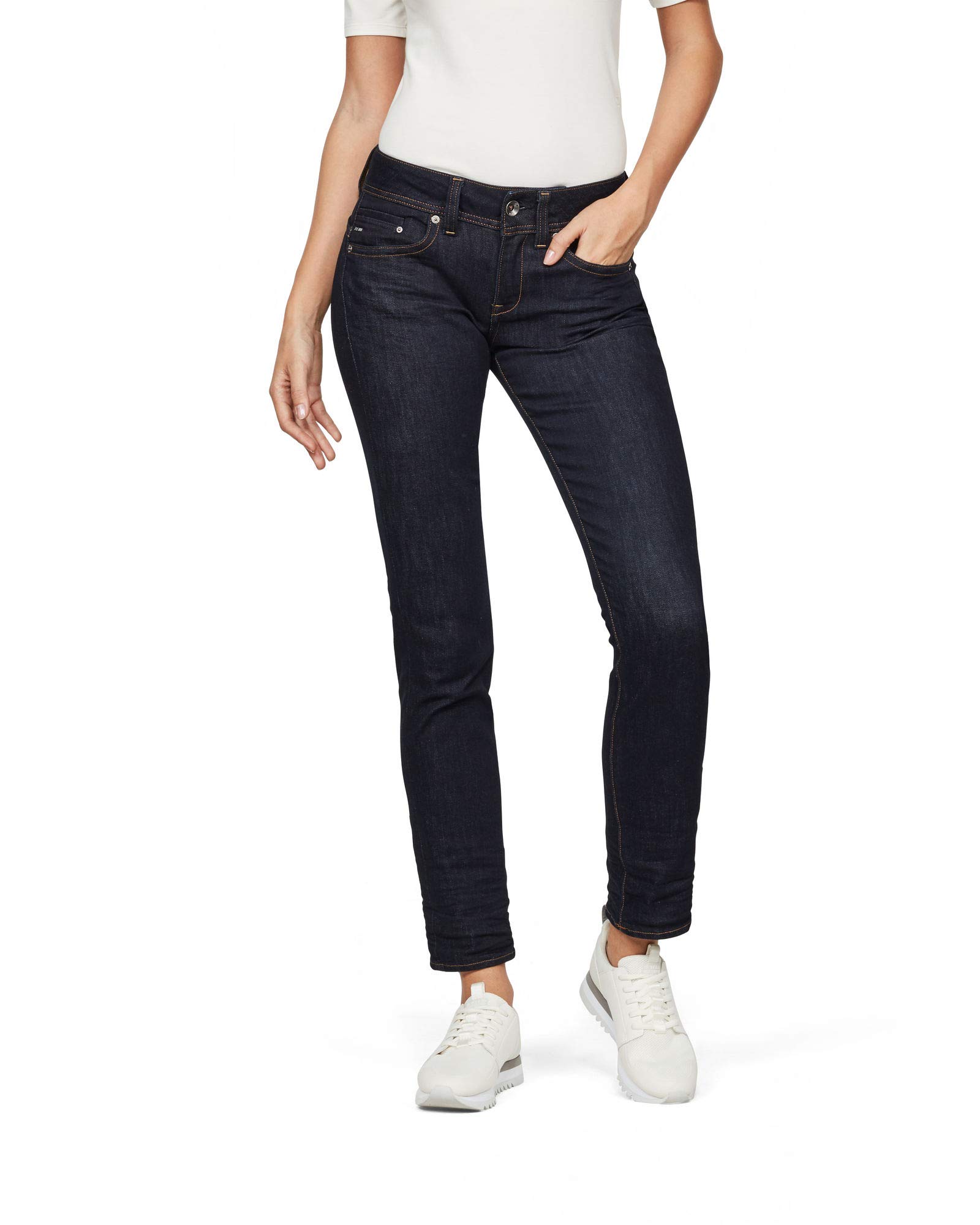 G-STAR Midge Saddle Straight Jeans Donna, Blu (Dk Aged D02153-6553-89), 31W / 32L-image