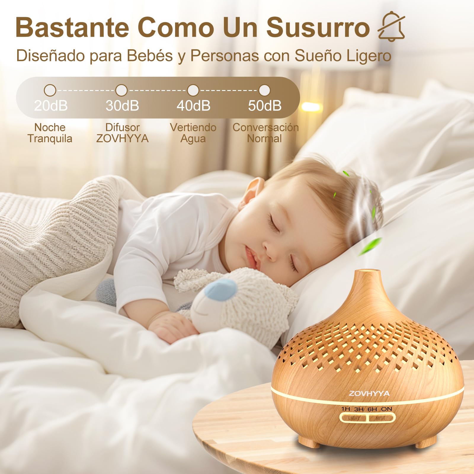 500ML Difusor de Aroma Máquina de Aromaterapia con 14 LED Difusor de Humidificadores Control Remoto 4 Temporizador 2 Patrones de Pulverización