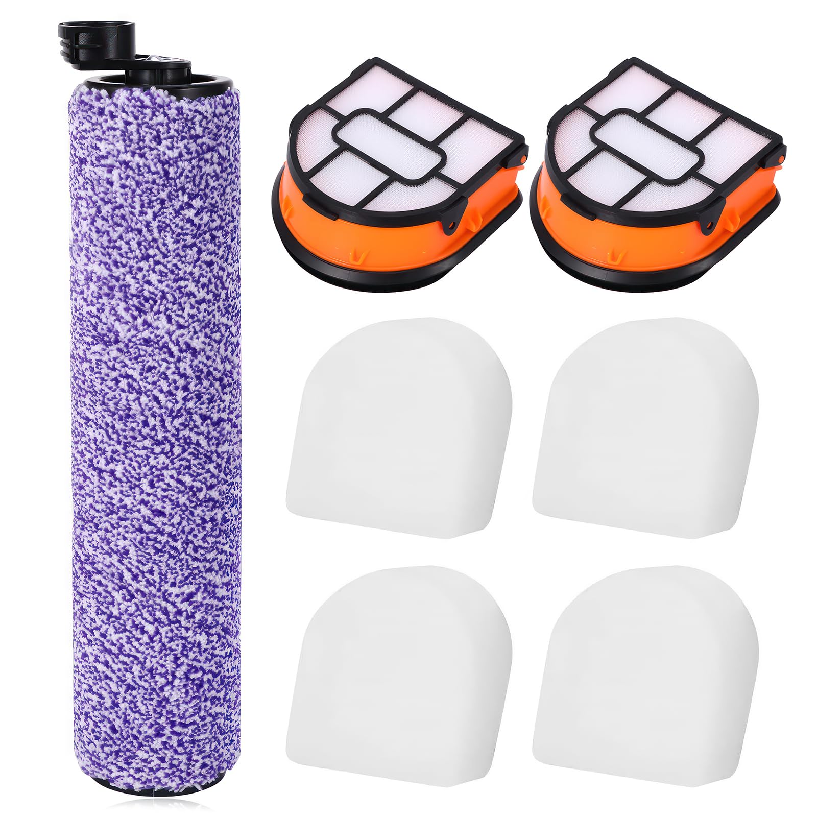 3-in-1 Vacuum Brush and Filter Kit Fit for Shark Aw201 Wd201 Wd100 Wd200 Hydrovac Vacuum, Replacement Roller Brushes and 2 Filters 4 Filter Cottons+1 Cleaning Brush