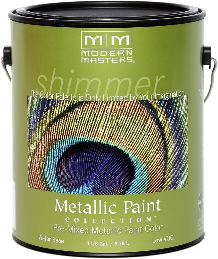 Rust-Oleum Modern Masters Interior/Exterior Metallic Paint for Wall & Furniture (Satin Mystical Green - 3.78 Liters)