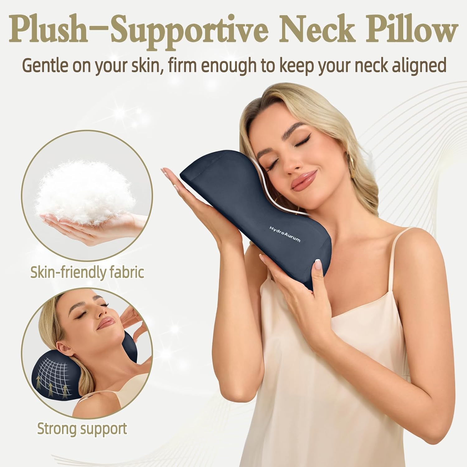 HydroAurum Cervical Neck Pillow, 100% Memory Foam Neck Roll Pillow for Neck and Shoulder Pain Relief, Orthopedic Support for Office Workers, Drivers & Yoga - Image 5