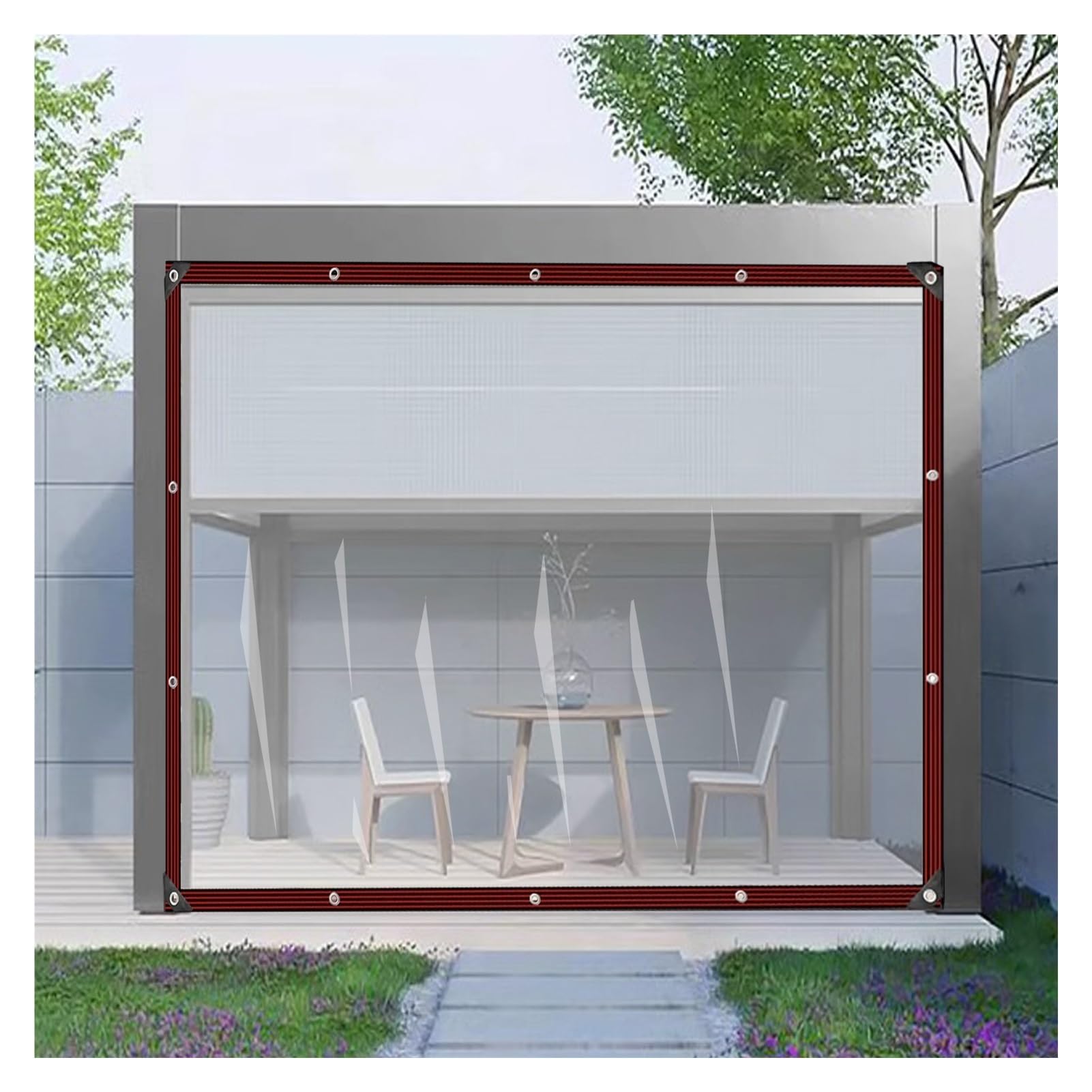 GLDYTVF Clear HeavyDuty Tarpaulin with Eyelets Waterproof Dustproof Outdoor Cover for Patio rgola Porch GazeboVersatile Partition Curtain (3x9m/9.84x29.52ft)