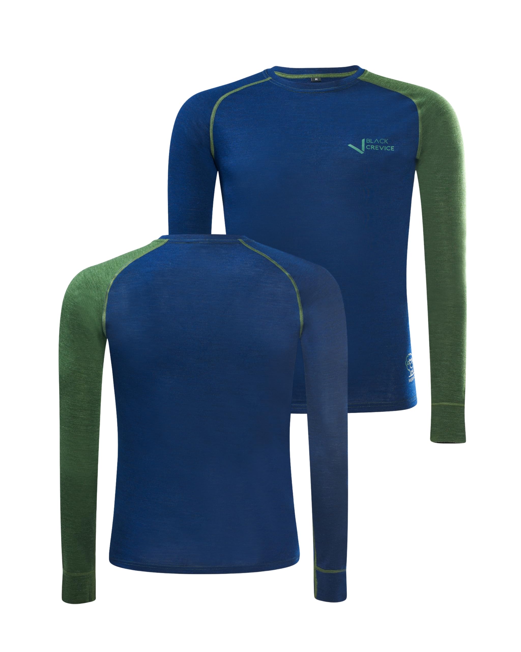 Black Crevice Herren Langarmshirt aus Merino Wolle