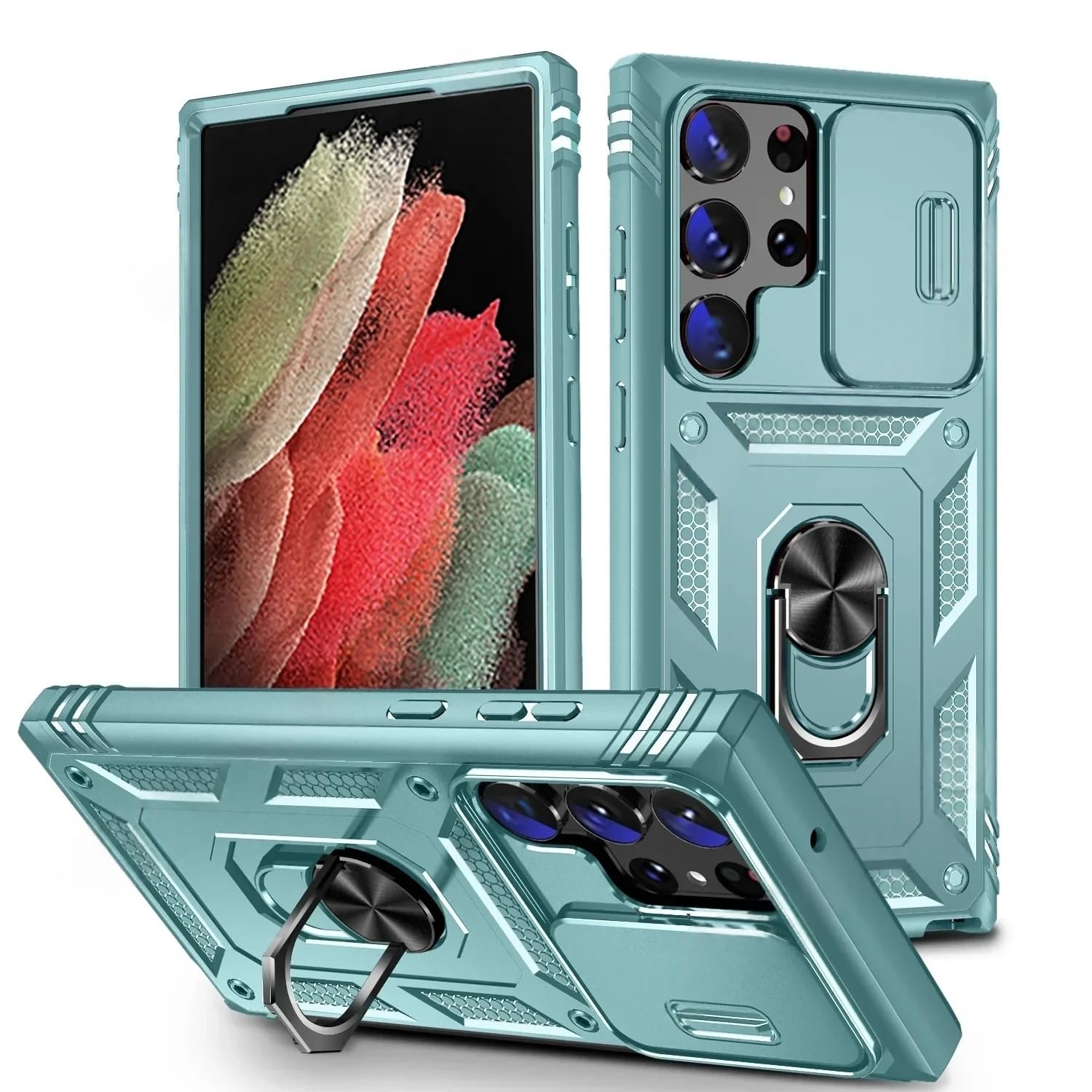Étui Samsung S22 robuste vert antichoc avec support vidéo - 8