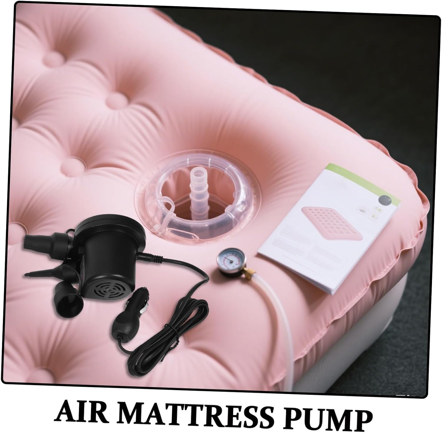Electric Air Pump for Camping and Boating with 3 Nozzles, Portable 110v Inflator and Deflator for Air Mattresses, Pool Floats, Rafts, and Inflatable