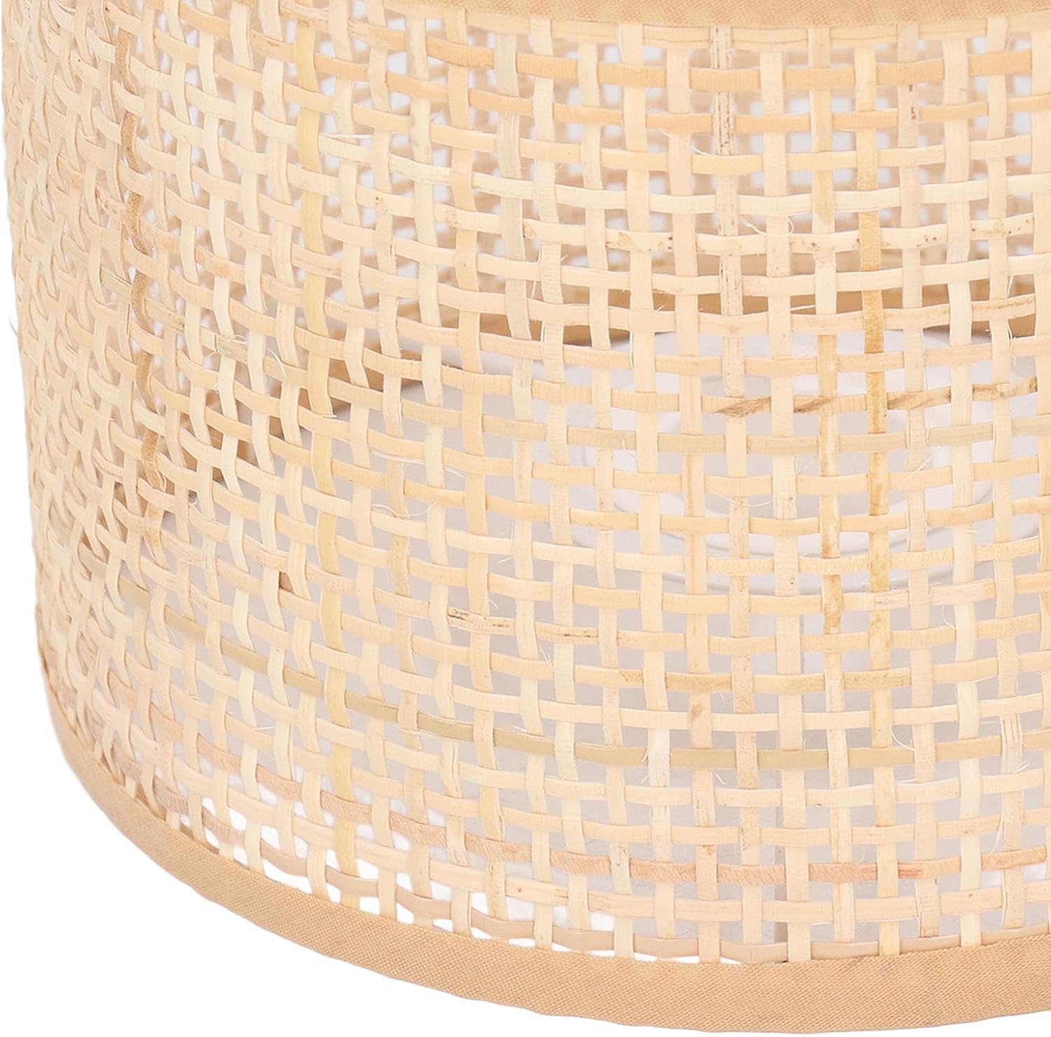 Rattan Lamp Shade, Vintage Woven Design Hanging Light Cover Rustic Style Pendant Light Shade for Table Lamps Floor Lamps Wall Lamps