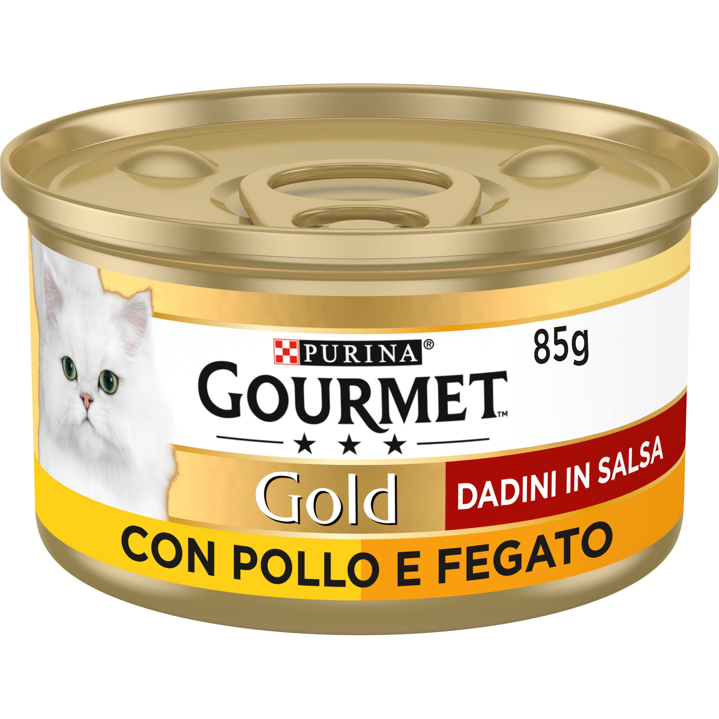 GOURMET GOLD Cibo umido per gatti adulti Dadini in Salsa con Pollo e Fegato, 24 lattine da 85g