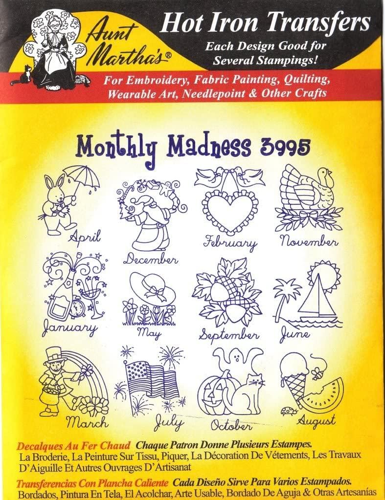 Monthly Madness Aunt Martha's Hot Iron Embroidery Transfer