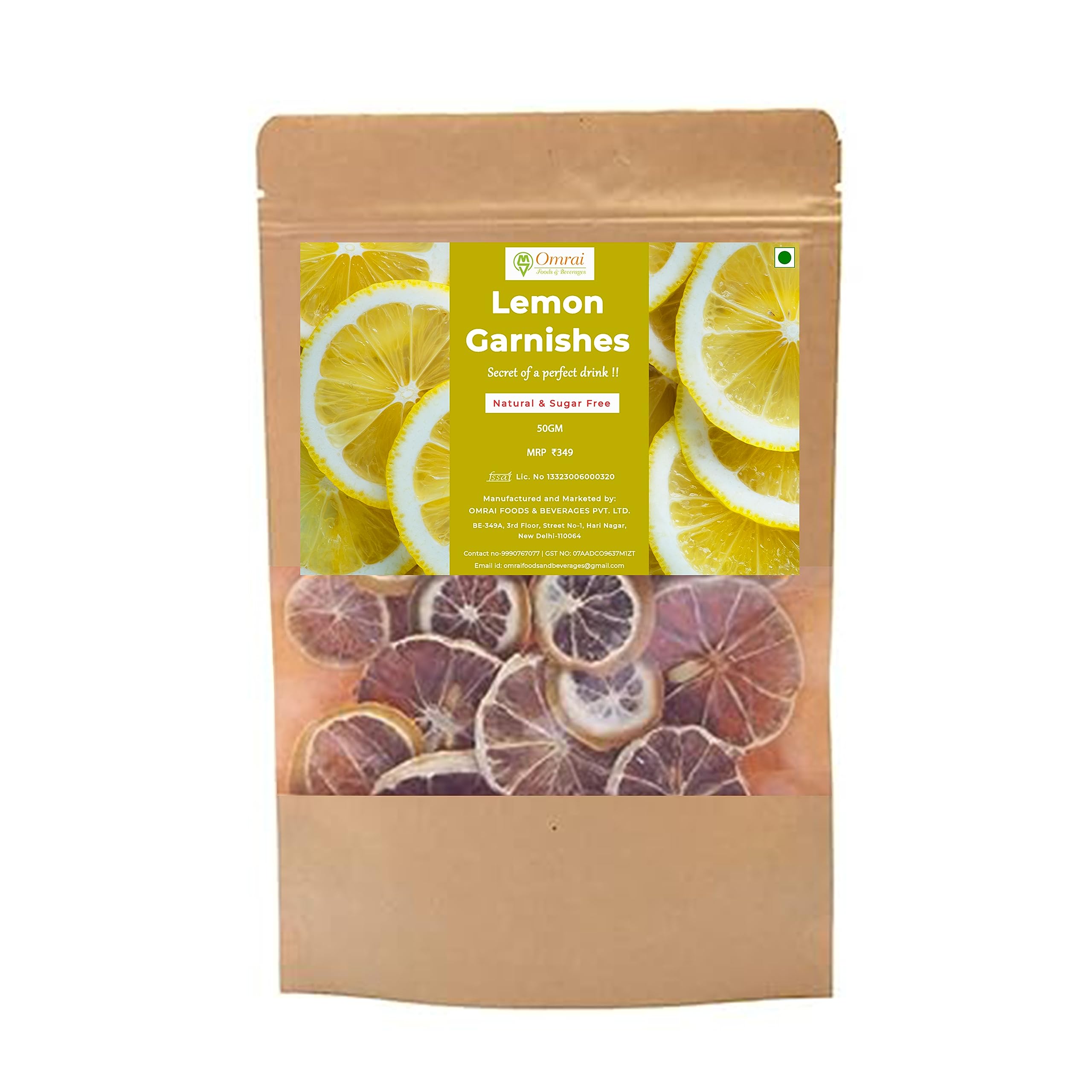 Omrai Foods Dehydrated Lemon Fruit Slice Garnishes 50GM | For Infused Drinks | Mocktail | Detox Water | Tea | Snacks | Vegan | Gluten Free, Air Dried | No Sugar and 100% Natural | Garnishes for Cocktail and Mocktail (Pack of 1) (B0CFHXDHMN) Amazon Price History, Amazon Price Tracker