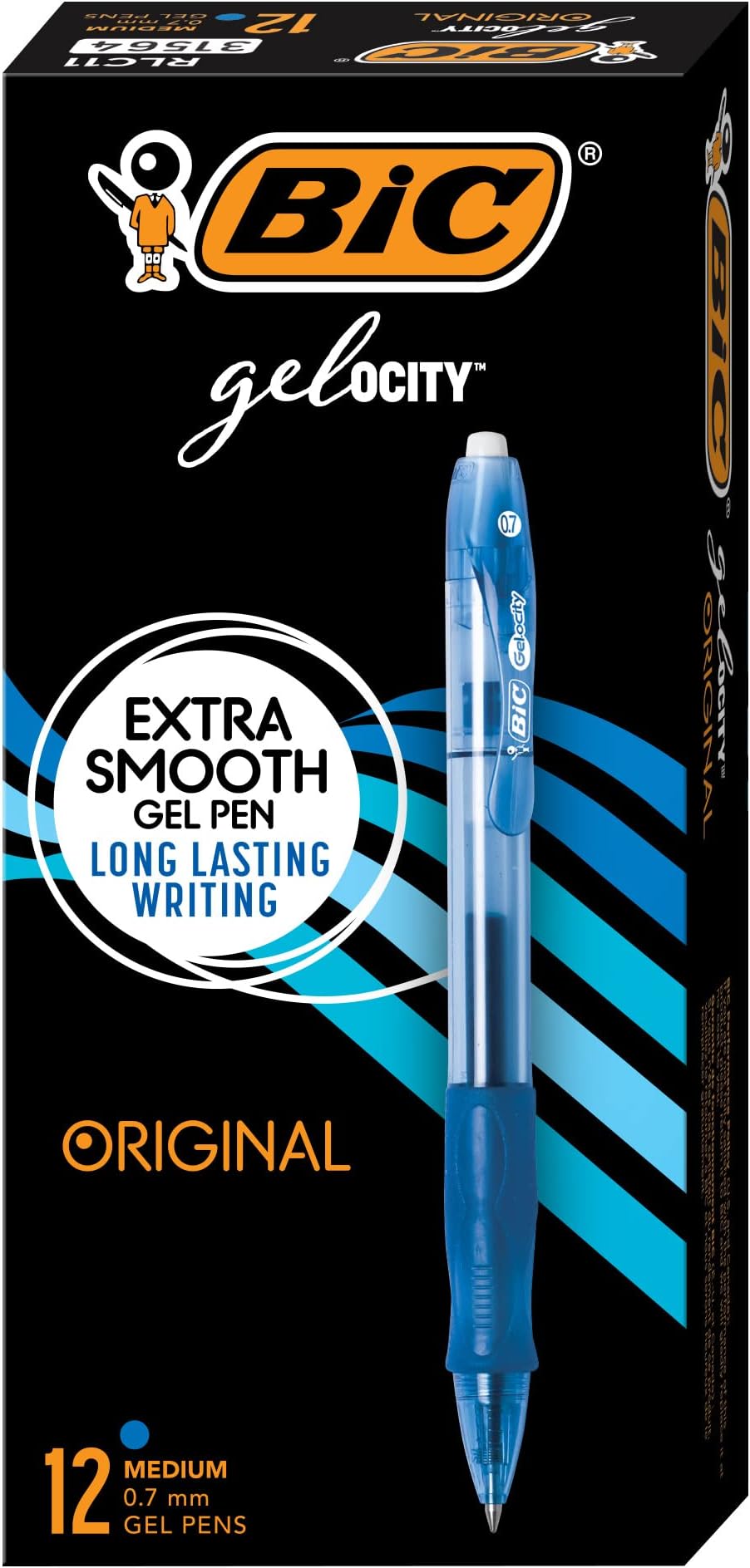 BIC Gelocity Quick Dry Black Gel Pens, Medium Point (0.7mm