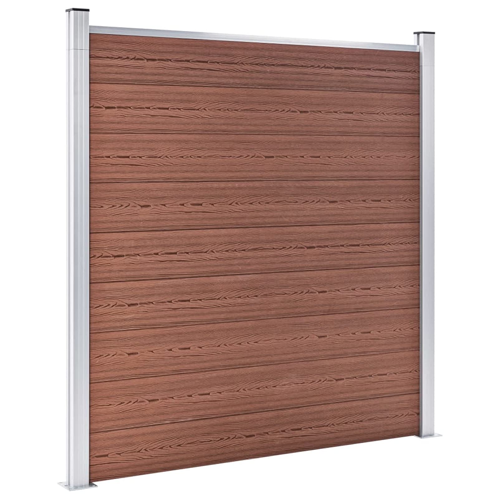 BaraSh Gartenzaun WPC 1218x186 cm Braun Steckzaun FüR Hunde Zaun Zum Stecken