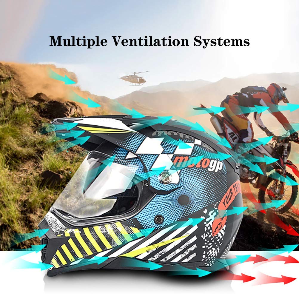 Produktbild von Motorrad Helm Motocross Style - ECE/DOT Geprüft Mit Abnehmbarer Krempe