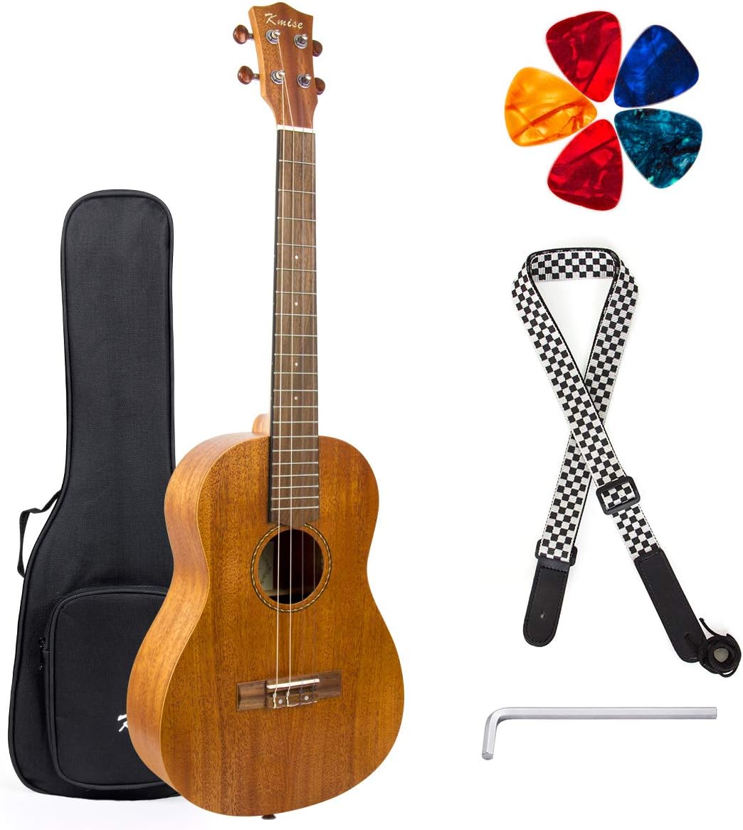 - Kmise Baritone Ukulele,Ukelele 30 inch Professional Mahogany Uke with DGBE String Strap Ukalalee Picks