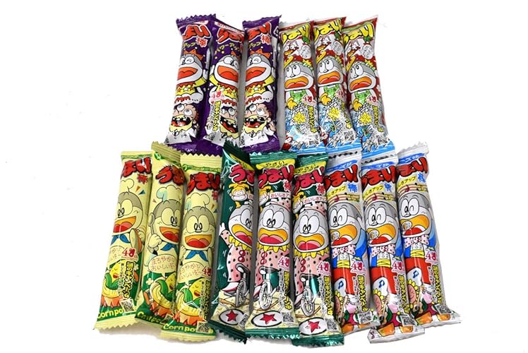 Umaibo, Japanese popular snack food, 15 packs(5 taste×3 packs) No.a335