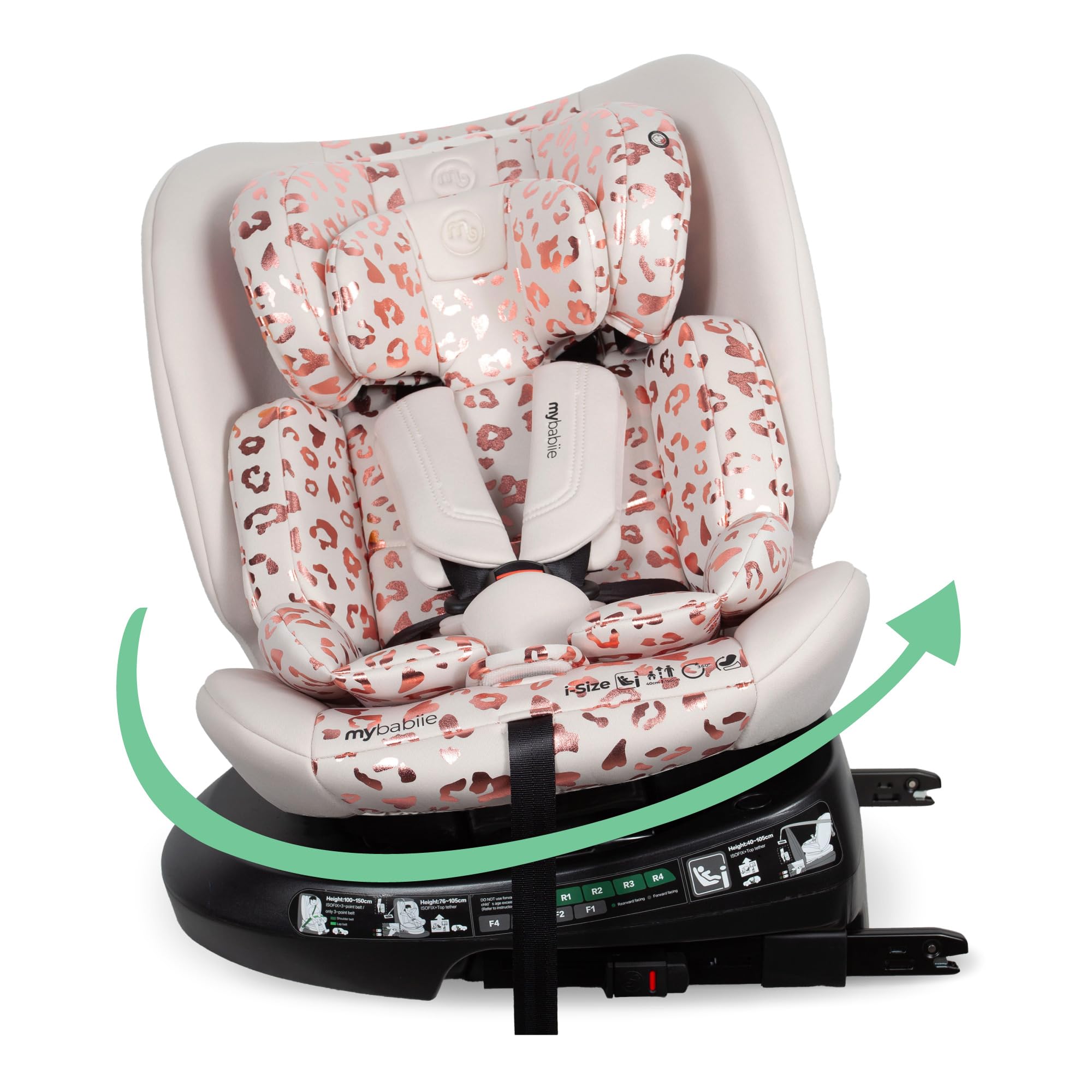 My Babiie MBCS200 360° Spin R129 Baby Car Seat – Top Tether, ISOFIX, Birth to 12yrs (40-150cm), i-Size, ERF, Group 0+/1/2/3, Rotating 360 Swivel - Black — view 11