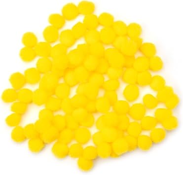 Cousin DIY Yellow 1/2 inch Poms, 100 Pack