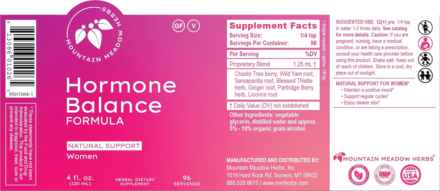 Mountain Meadow Herbs Womens Hormone Balance Supplement | Revitalize Your Well-Being - Natural Support for Women's Health & Vitality | 4oz