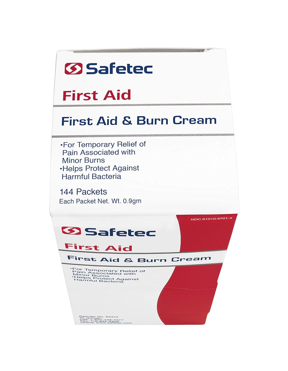 Safetec First Aid Burn Cream.9 g. Pouch 144 ct. Box (12 Boxes/case)