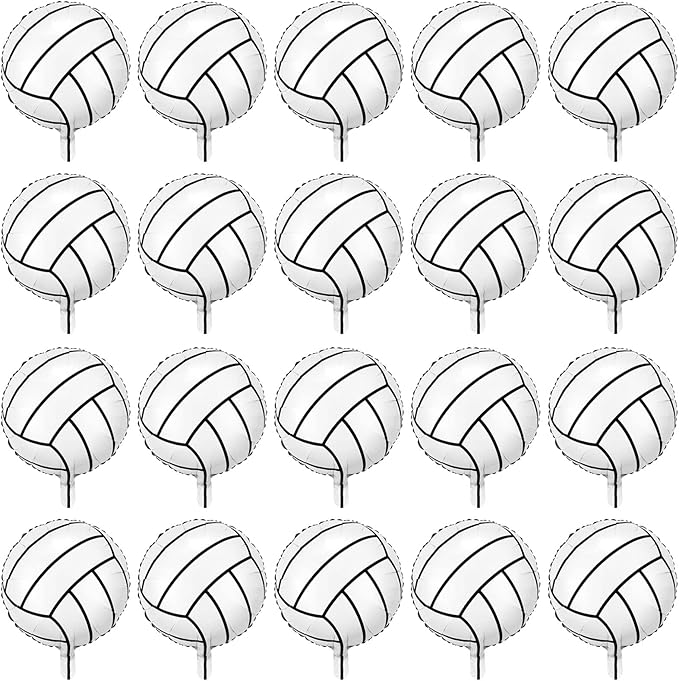15-Piece Volleyball Foil Balloons - 18 Inch Sports Theme Party Decorations