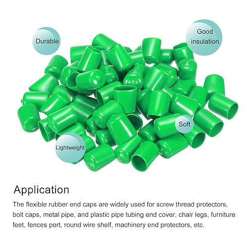 Miniatura 4 de MECCANIXITY 50 tapas de goma de 34 pulgadas (0.748 in), protector de rosca de vinilo de PVC, tapas redondas de alambre para perno de tornillo, tubo,