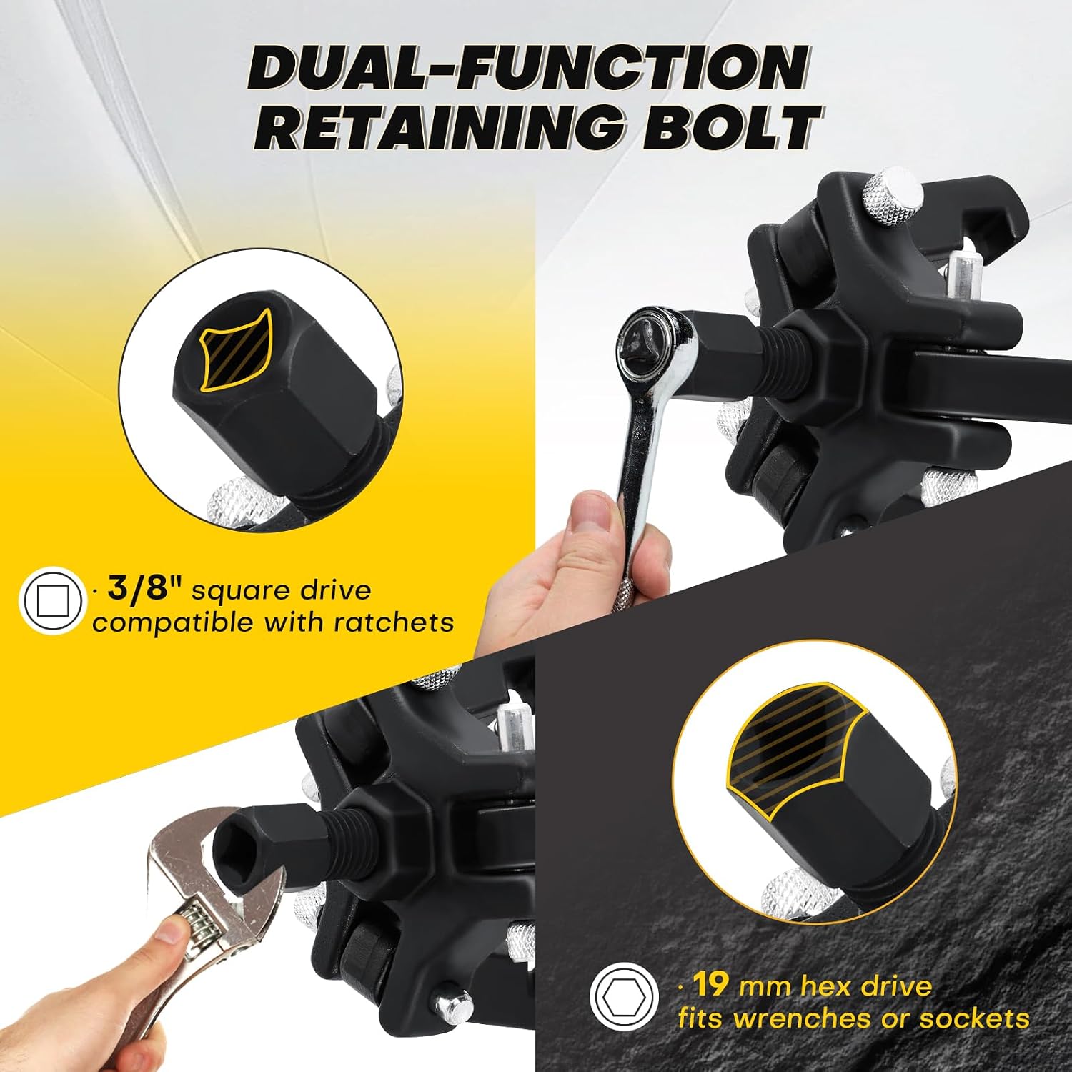 Harmonic Balancer Pulley Puller Kit | Adjustable 3-Jaw Pulley Puller Tool, Designed for Harmonic Damper & Balancer Removal, 3 Jaw Puller Compatible with Chevy GM Chrysler Cadillac Ford More
