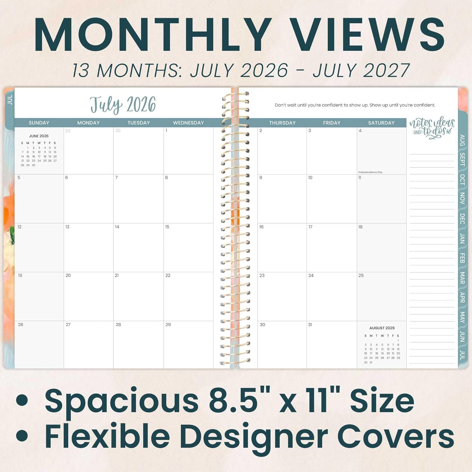 bloom daily planners 2026-2027 (8.5" x 11") Academic Year Day Planner (July 2026 - July 2027) - 13 Months Weekly & Monthly Agenda Organizer with Stickers & Tabs - Painted Peonies