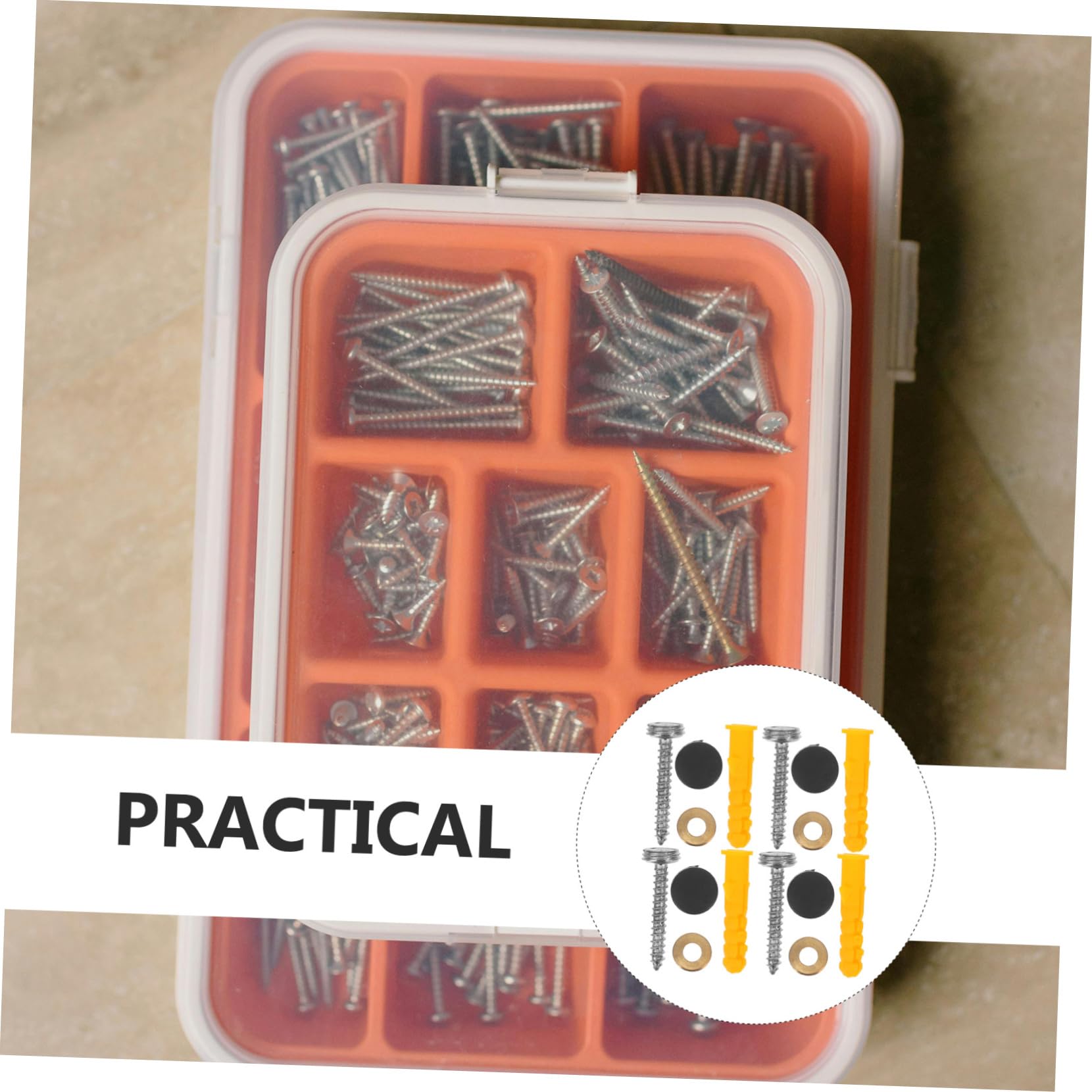 MUCKLILY 20 Pack Screw Cap Covers Plastic Glass Decorative Nails for Mirror Advertising Hardware Stainless Steel Screw Holders