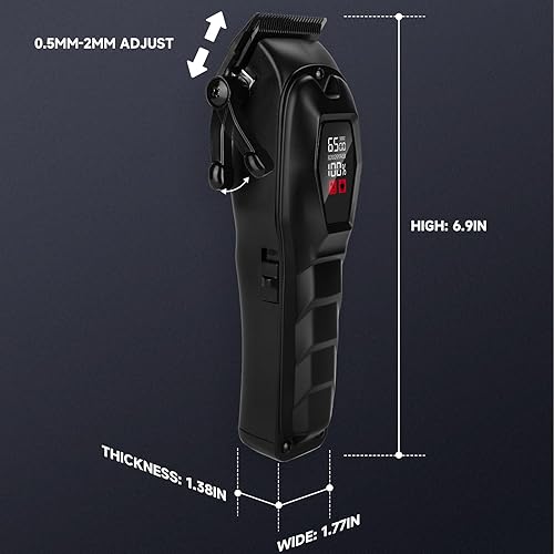 Miniatura 7 de Cortapelos para hombres, recortadora de pelo profesional, inalámbrica, recargable, potente, recortadora de barba, herramienta de aseo