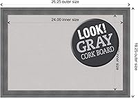 Vista 6 de Amanti Art Tablero de corcho gris para pared (26 x 18) con marco de madera azul rústico Dixie, tablero de corcho mediano para oficina, tablero
