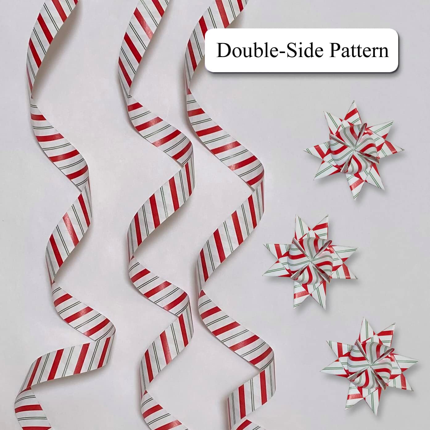 Patterned Paper Strips for Weaving Projects. Paper Strips for Moravian Stars, German Stars and Froebel Stars. 50 strips per pack (Candy Cane 1/2 x 19 inch)