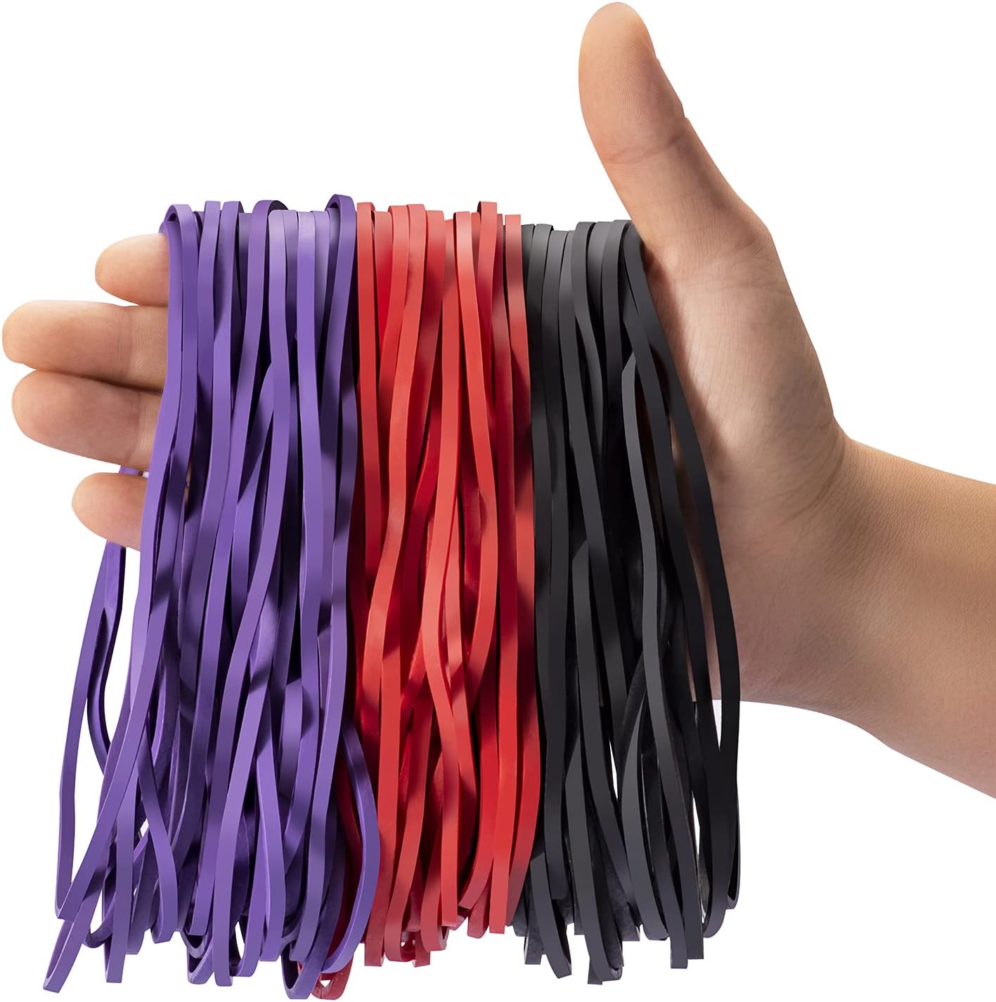 Hongyitime 120 PCS Large Rubber Bands, 3 Color, Big Rubber Bands,File Bands Rubber,Giant Rubber Bands, Elastics Bands, Long Rubber Bands, Colored Rubber Bands for Office,Large rubberbands