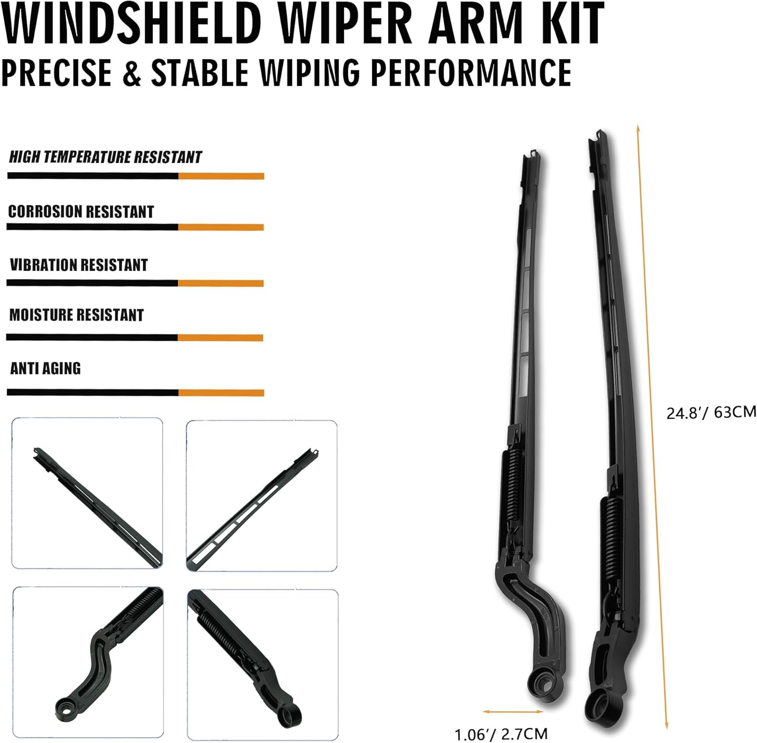 1 Pair Windshield Wiper Arm Kit Compatible with Toyota 2007-2019 Tundra 2008-2019 Sequoia Replaces OE 852210C020 852110C020 85221-0C020 85211-0C020